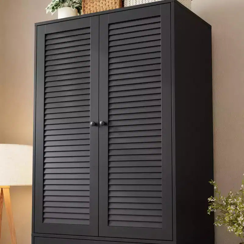 COZONY Kleiderschrank mit 3 Schubladen und 2 Türen, moderner Holzschrank für Schlafzimmer, robuster weißer Stehschrank