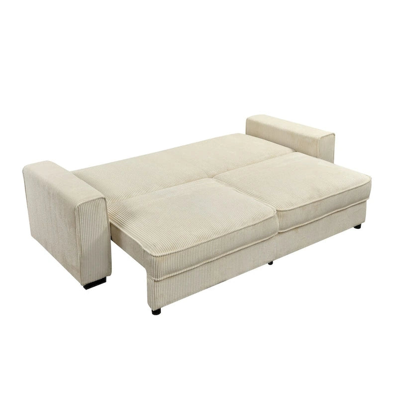 Roomfitters Großes Schlafsofa mit Stauraum, Modernes 3-Sitzer Couchmöbel, Gepolstertes Rückensofa für kleine Räume
