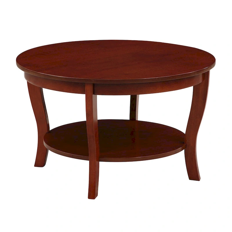 Convenience Concepts American Heritage Runder Couchtisch mit Ablage