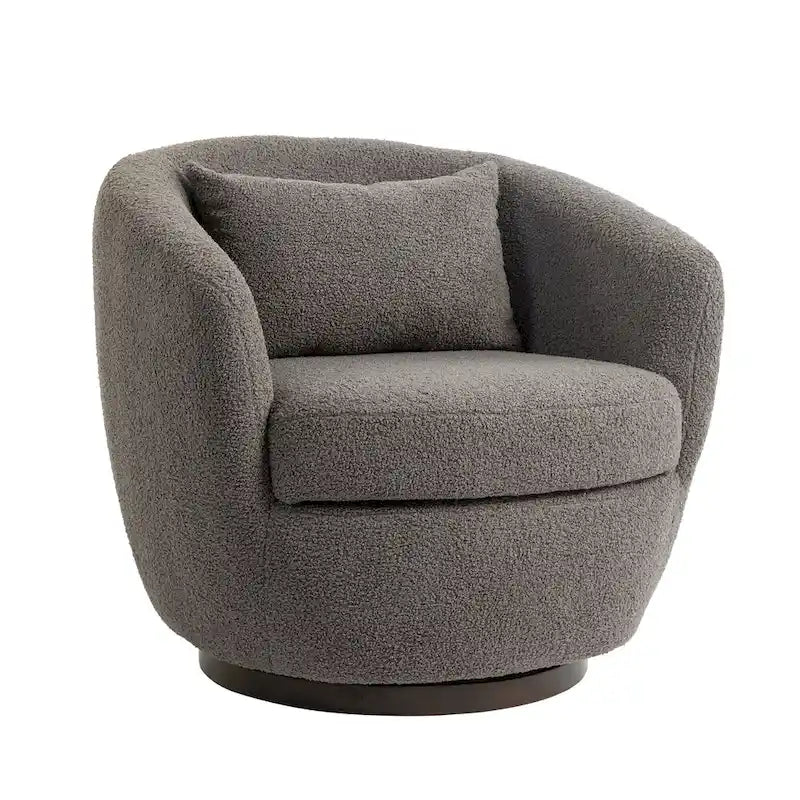 Gepolsterter drehbarer Fauteuil mit Stauraum, moderner Wohnzimmer-Sessel für Schlafzimmer/Büro/Lesebereiche