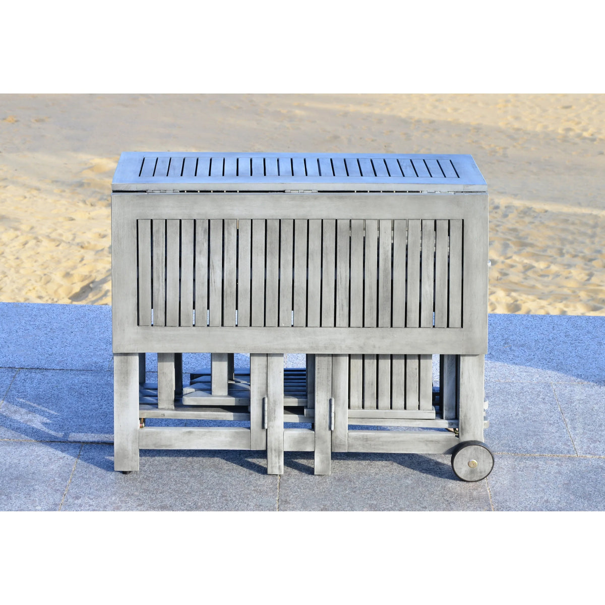 SAFAVIEH Outdoor Brandy 5-teiliges Outdoor-Esstisch-Set – 43Bx35Tx29H