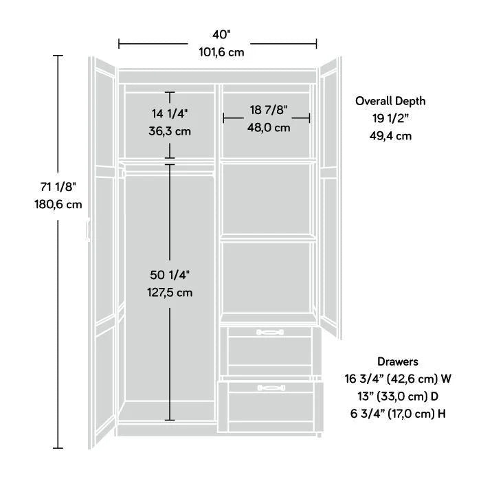 Sauder Select Collection Kleiderschrank-Aufbewahrungsschrank