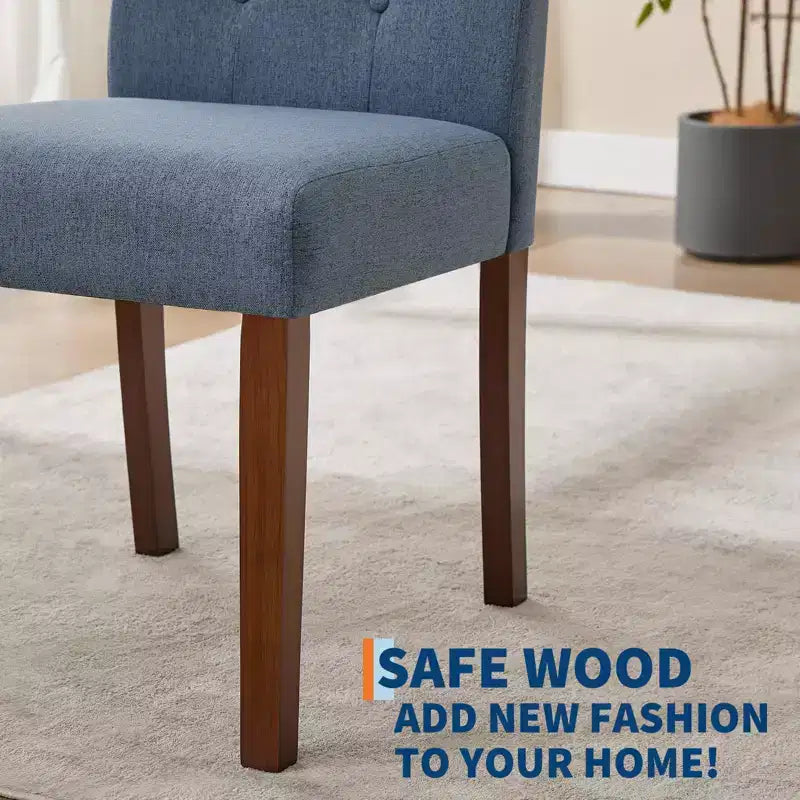 Parsons Esszimmerstühle mit Knopfheftung, 6er/4er-Set – Polsterstühle aus Stoff mit Holzbeinen & gepolsterten Sitzen – Wohnzimmer- und Küchenmöbel