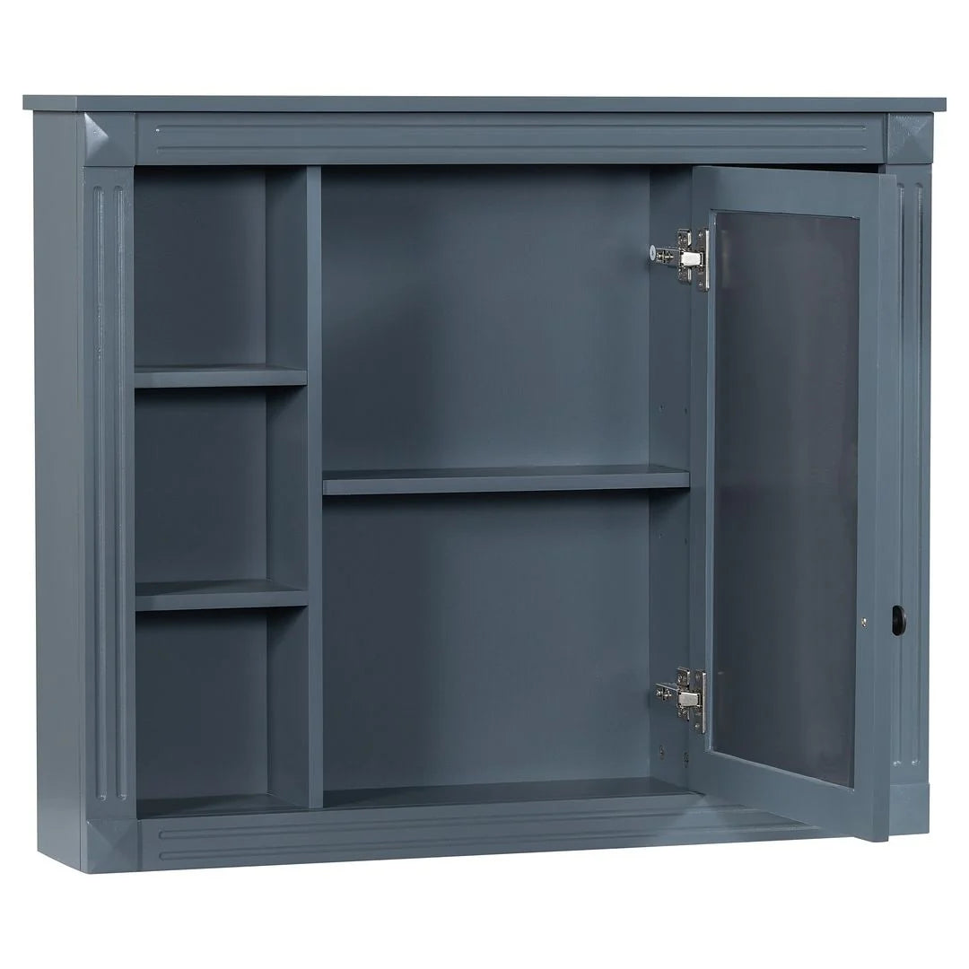 Moderner 36'' Badschrank mit Aufsatzwaschbecken und Spiegelschrank, 2 Türen und 2 Schubladen