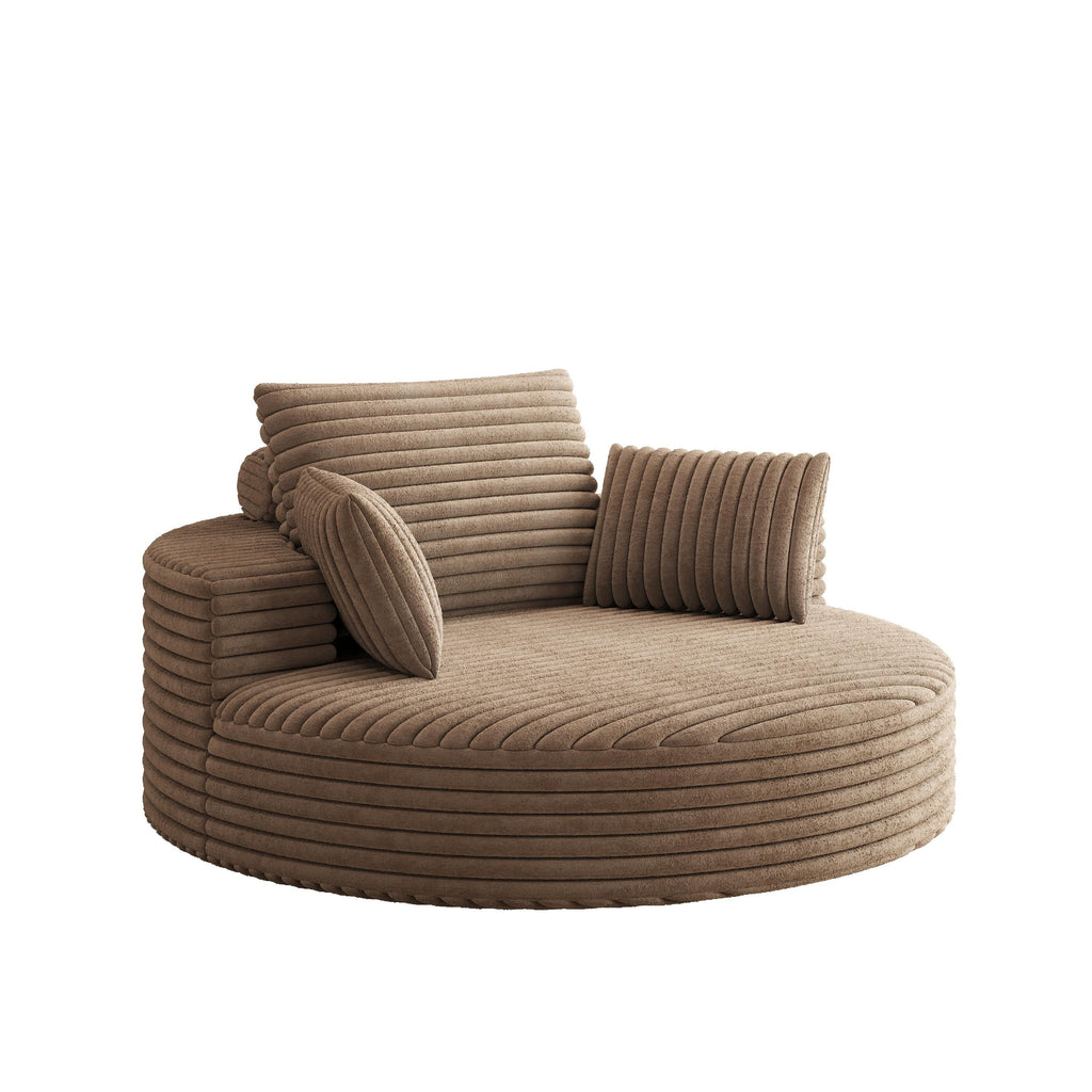 Einzelsessel aus Kord-Chenille-Schaumstoff, drehbar