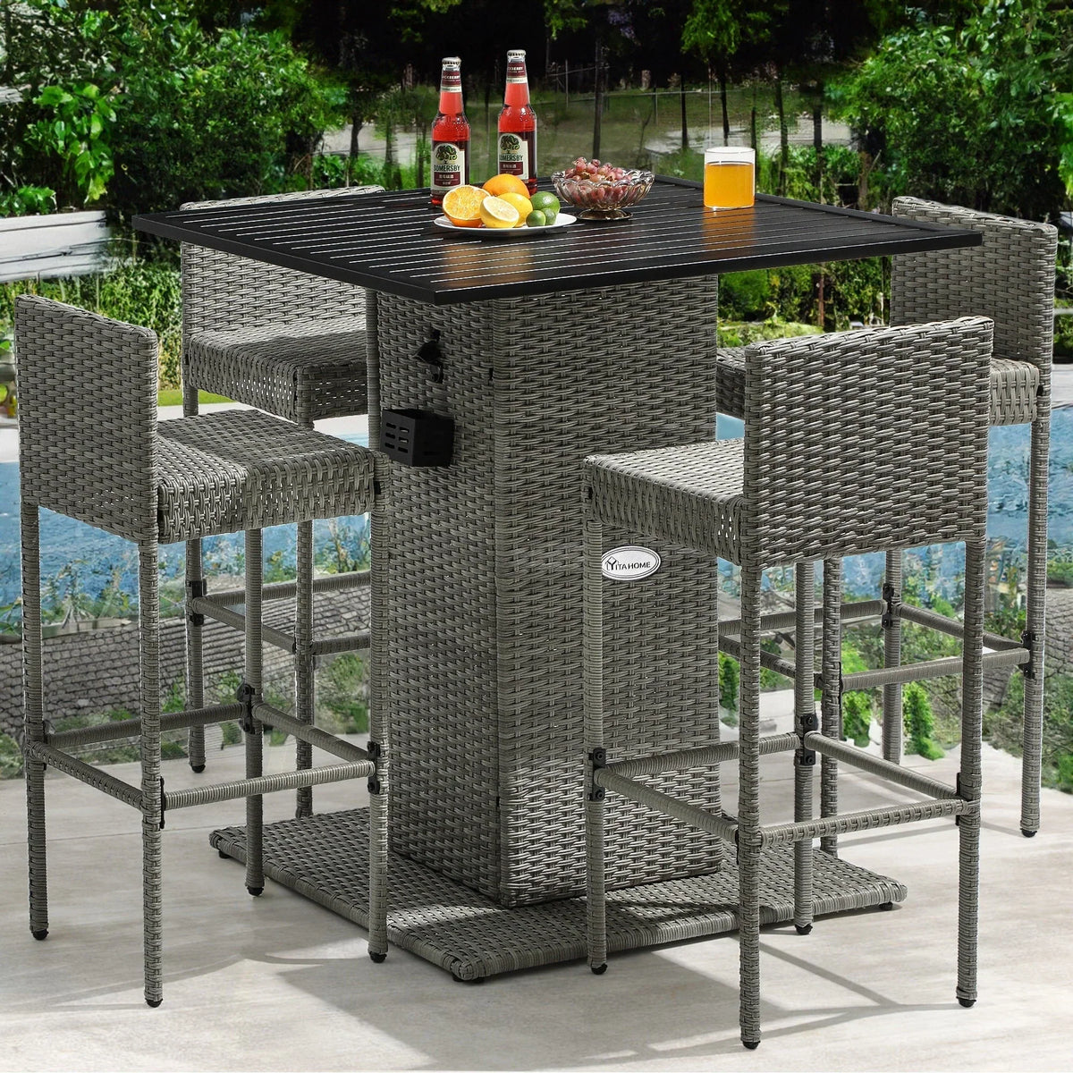 Moasis 5-teiliges Outdoor-Möbel-Set aus Polyrattan – 5-teilig