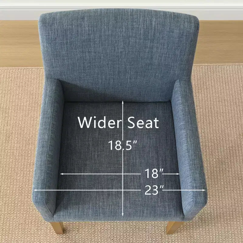 Set aus 6 gepolsterten Esszimmerstühlen mit Armlehnen, moderne Leinen-Sessel mit Holzbeinen, Akzentstühle für Esszimmer, Wohnzimmer - Panipeachy