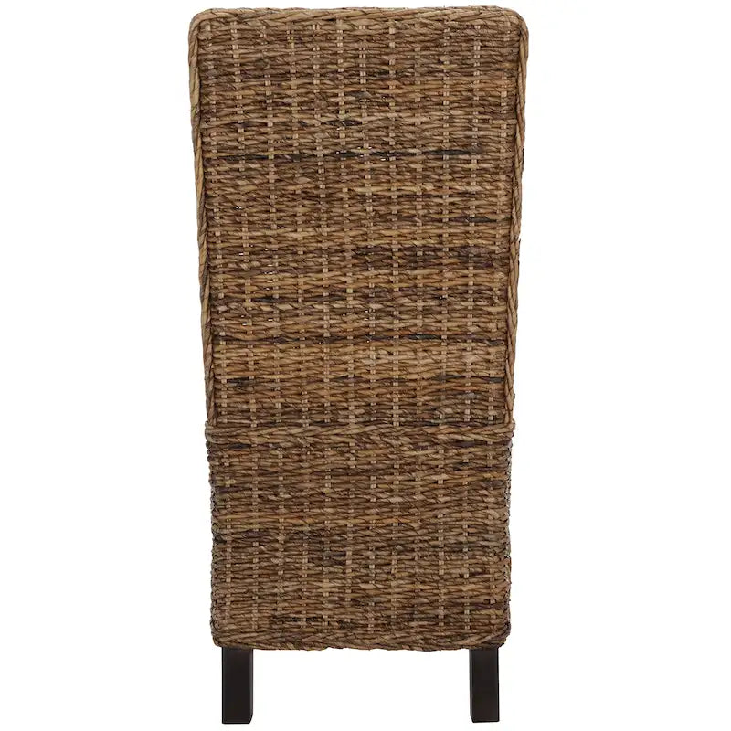 2er-Set Esszimmerstühle aus natürlichem Korbgeflecht 48B x 56T x 104H cm, Boho Coastal Stil