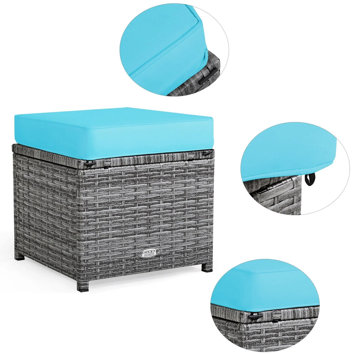 Costway 7-teiliges Terrassen-Essgruppe Rattan-Sofa Couch Ottomane – Details ansehen