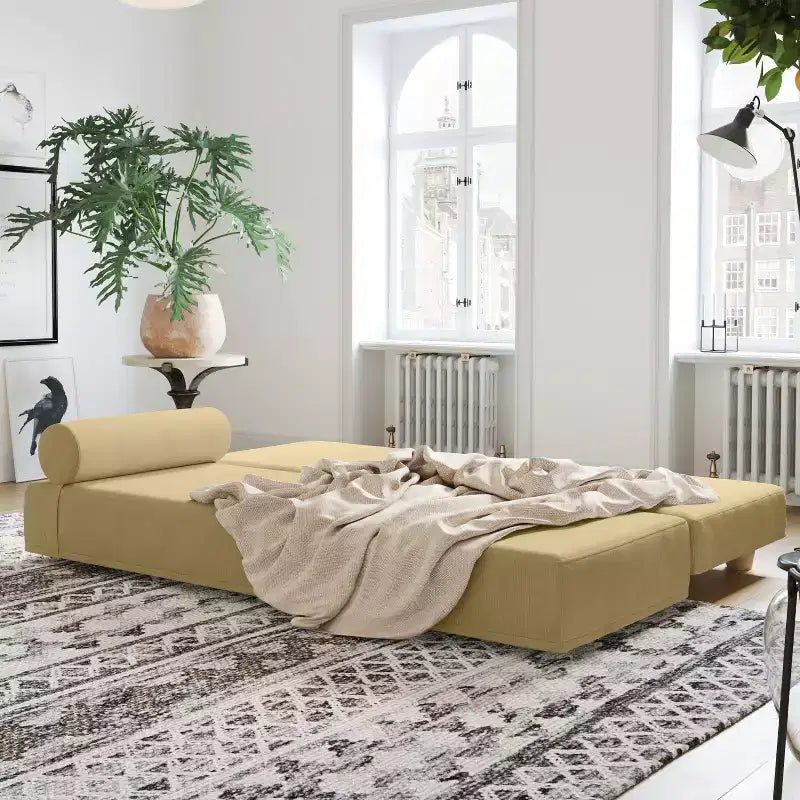 Tagesbett / ausklappbares Schlafsofa (Queensize) - Microvelvet