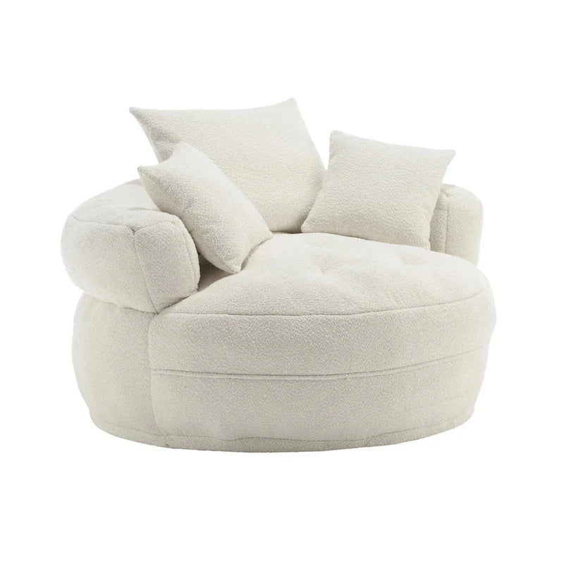 Rundes Lazy Sofa – Weiß/Blau/Grau/Gelb/Orange/Rosenrot/Marineblau/Grün, Einzel- und Doppel-Sitz