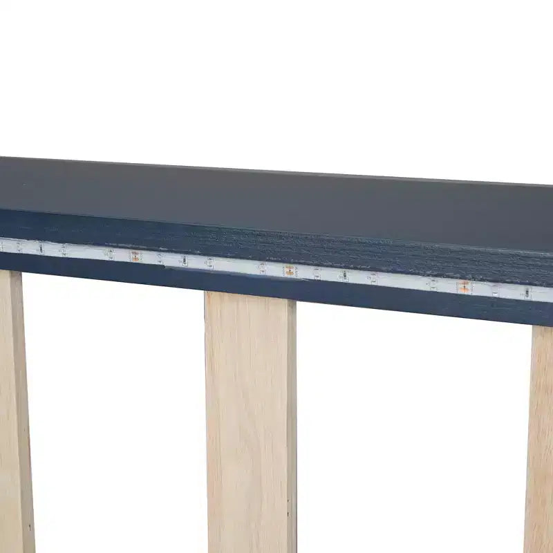 Whisen Wood Plattformbett in Rennwagen-Form, Twin-Größe, mit LED-Beleuchtung und gepolsterter Rückenlehne