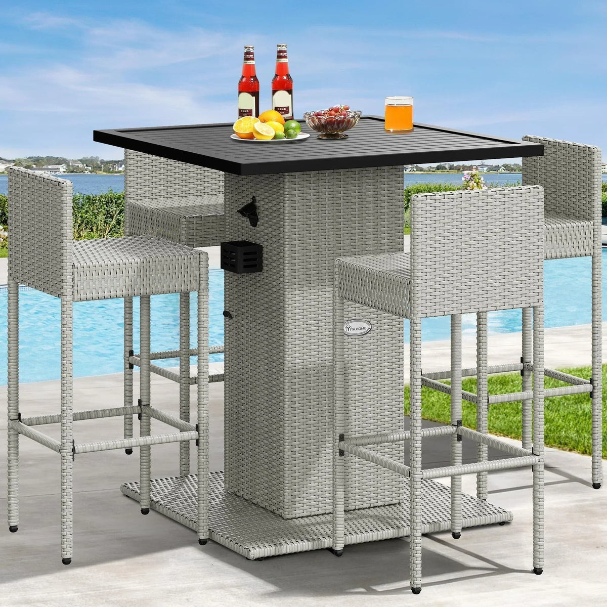 Moasis 5-teiliges Outdoor-Möbel-Set aus Polyrattan – 5-teilig