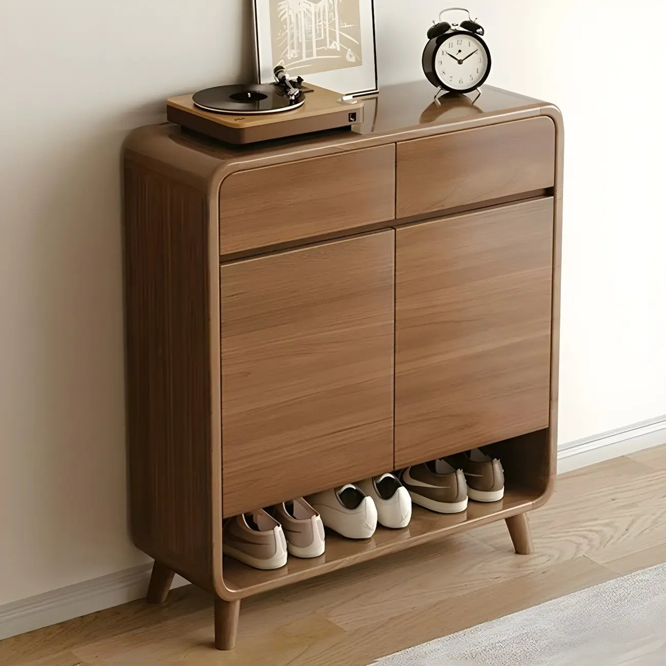 Moderner Holzflur mittlerer Schuhschrank