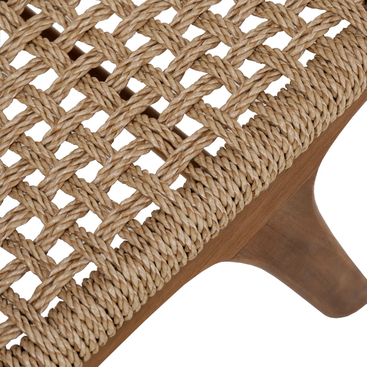 Rustikaler Teakholz-Loungesessel mit Geflecht - Outdoor