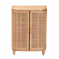 bali & pari Yanka Rattan-Schrank Natur: Handgefertigt, 2 Regalböden, Boho-Design