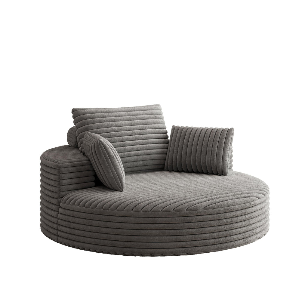 Einzelsessel aus Kord-Chenille-Schaumstoff, drehbar
