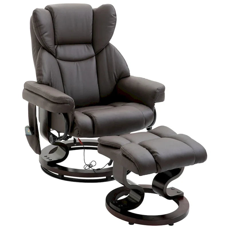 HOMCOM Massage-Liegesessel mit Hocker