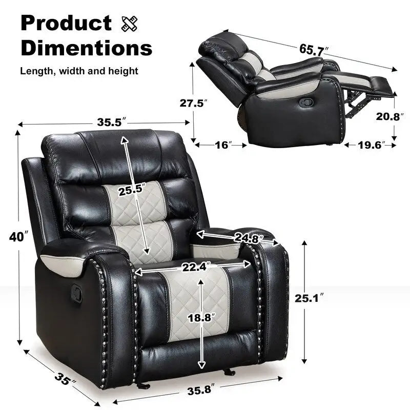 Großer Relaxsessel im amerikanischen Design aus Kunstleder für das Wohnzimmer