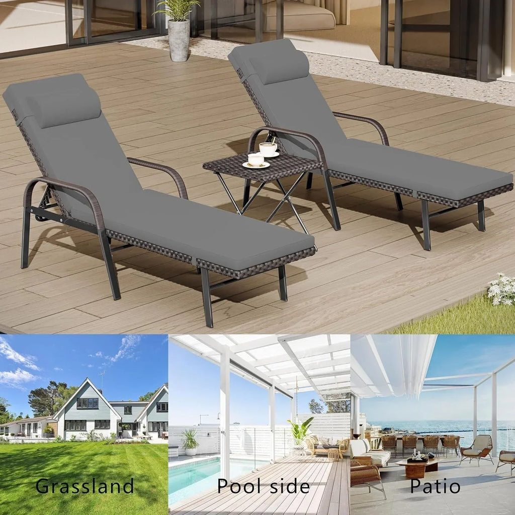 Kullavik 3-teiliges Outdoor-Loungemöbel-Set