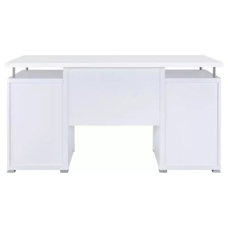 TUYOHW 55 Holzschreibtisch, Büroschreibtisch mit 2 Schubladen, 1 Schrank, 1 offenem Regal, 1 Tür, Arbeitstisch für Heimbüro, Arbeitszimmer, kleine Räume