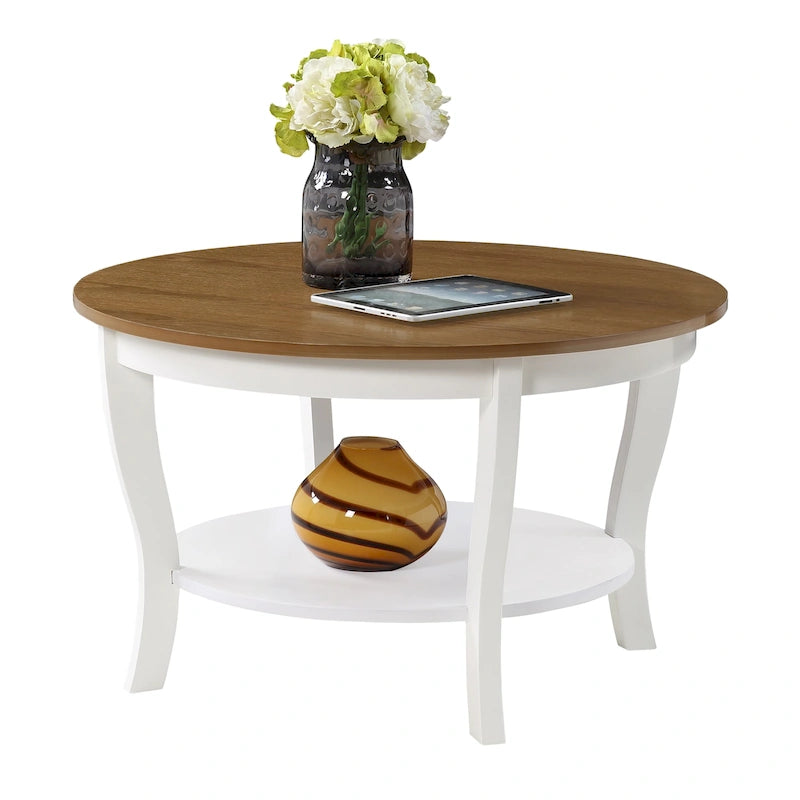 Convenience Concepts American Heritage Runder Couchtisch mit Ablage