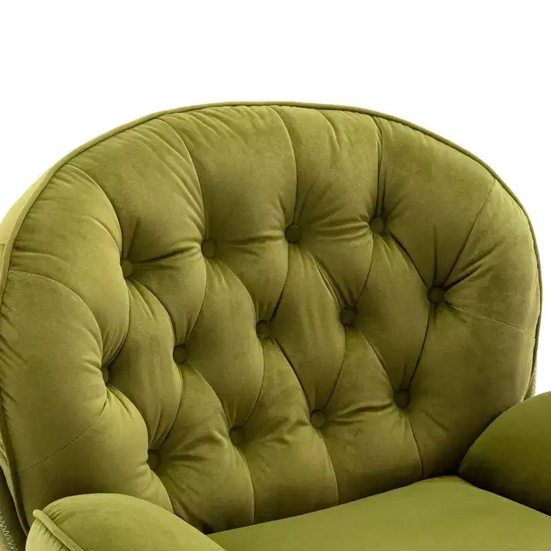Okak Samt-Akzentsessel mit Ottoman, moderner Armloser Sessel im Mid-Century Stil für das Wohnzimmer, weicher bequemer Sessel zum Fernsehen, Gaming
