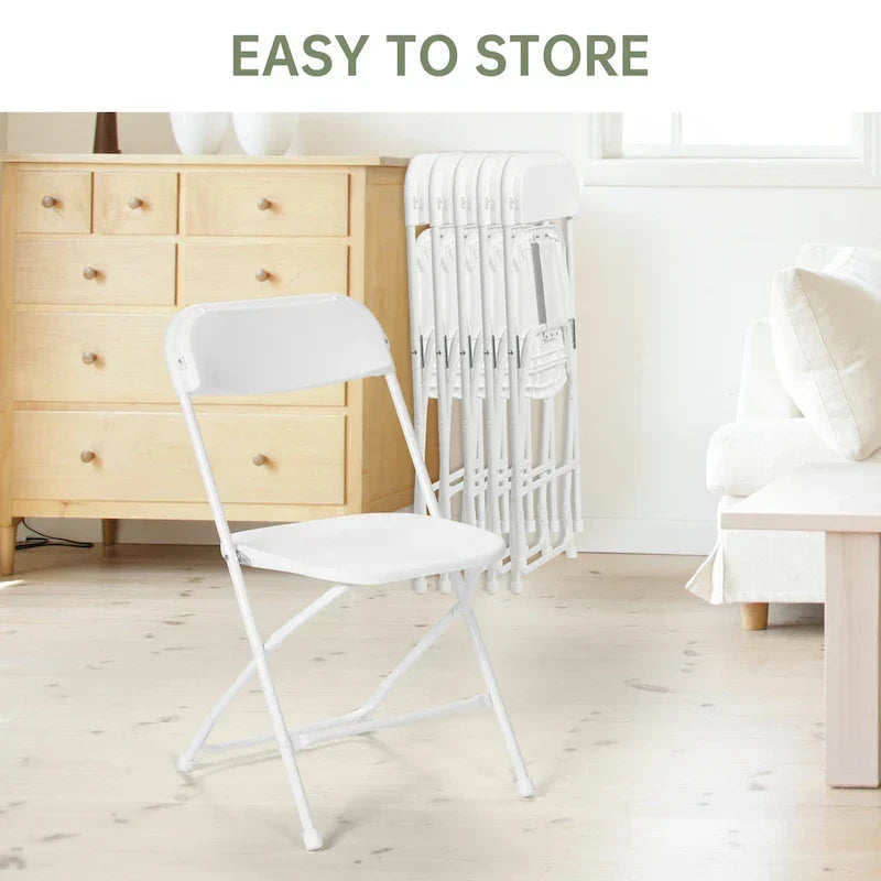 10er-Pack Klappstühle aus Kunststoff, 159 kg Tragkraft, für Veranstaltungen, Büro, Hochzeit, Party, Picknick, Küche, Esszimmer