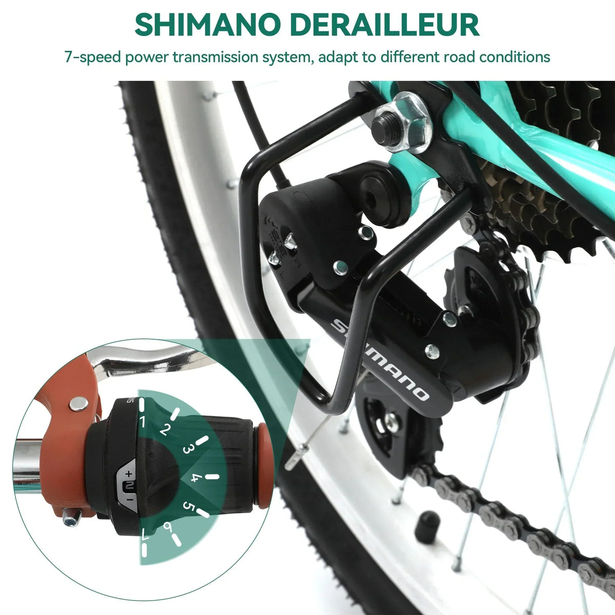 Moasis24/26 7-Gang Cruiser Bike, verstellbares Tiefeinsteigerfahrrad, Pendlerfahrrad, Fahrrad