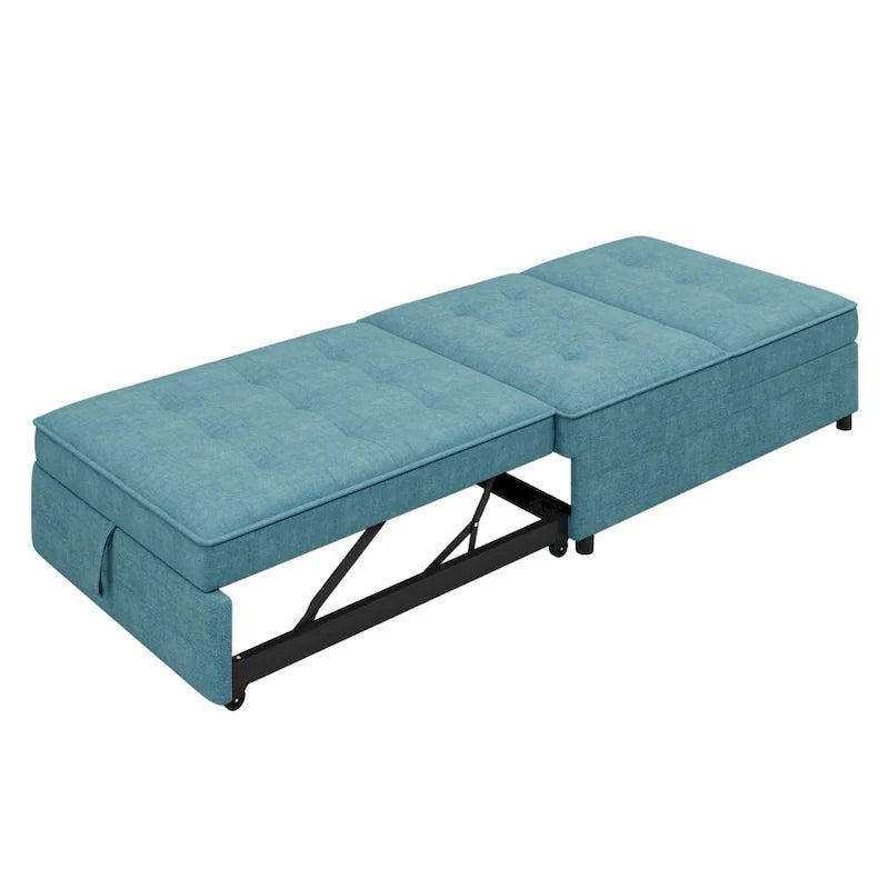 72.5 Leinen 4-in-1 3-Sitzer Schlafsofa mit 5-fach verstellbarer Rückenlehne und Aufbewahrungstasche