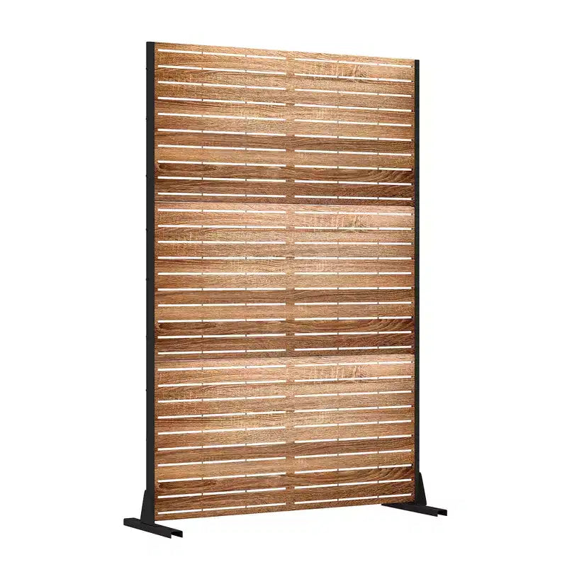 MAYEERTY 72 Zoll Raumteiler mit verzinktem Rahmen Holzmaserung Sichtschutz Gartenbegrenzung Terrasse Beige