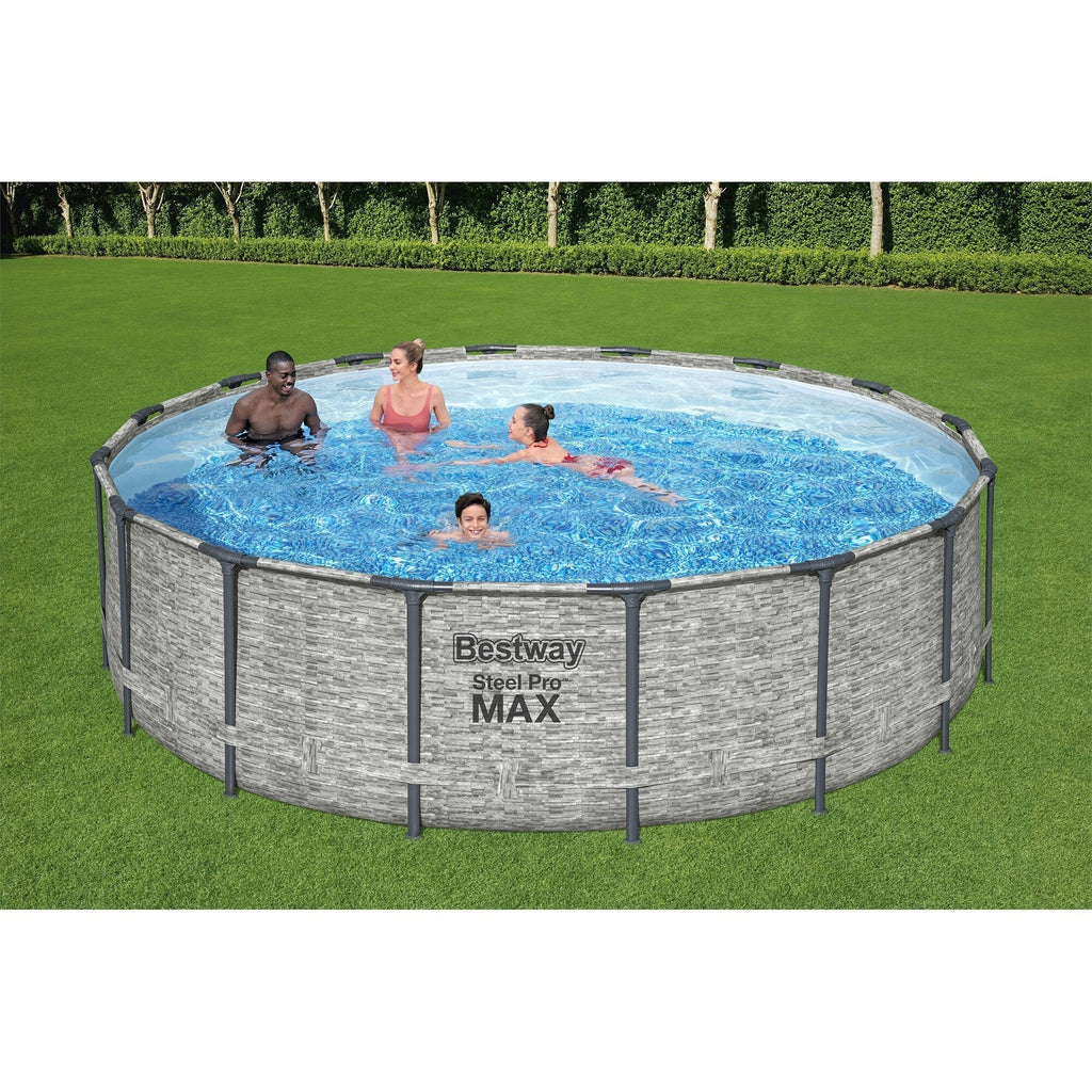 Bestway Steel Pro MAX Rundschwimmbecken Aufstellpool mit Pumpe & Abdeckung
