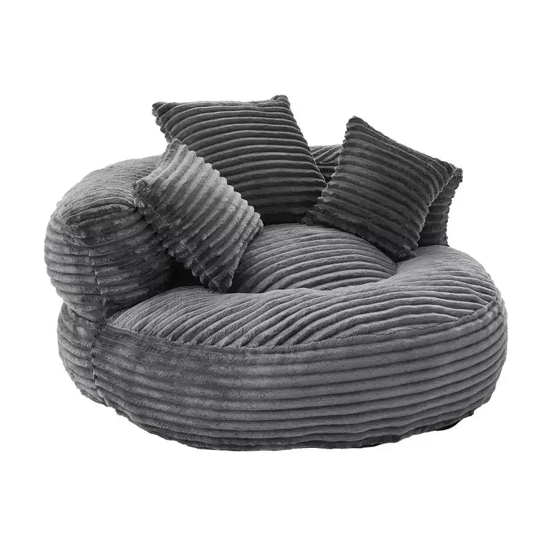 Sitzsacksofa für Erwachsene und Kinder, übergroßer Cord-Sitzsackstuhl mit 3 Kissen und Armlehne für Wohnzimmer und Schlafzimmer
