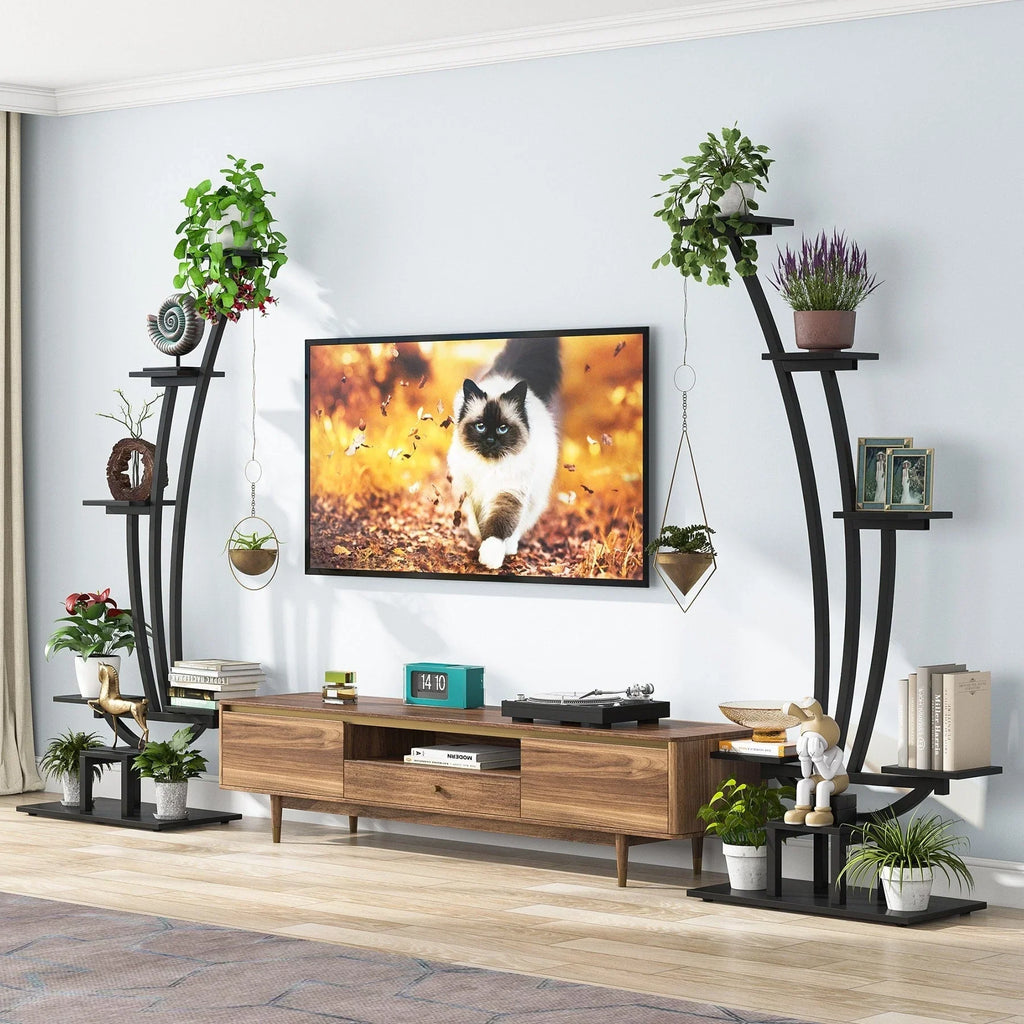 Pflanzenständer für den Innenbereich, 6-stöckiges Blumenregal für Haus und Garten – 2er-Set