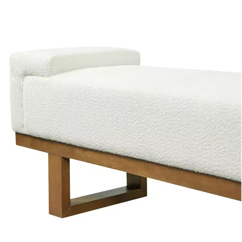 Christopher Knight Home Paulina Moderne Bank aus Kautschukholz mit Bouclé-Polsterung