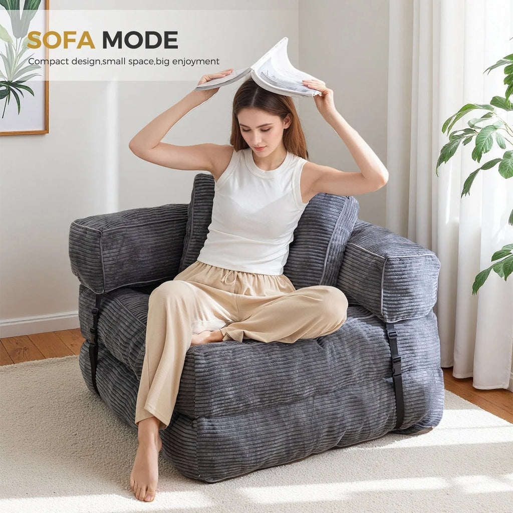 Klappbares Schlafsofa, L-förmiges Bodensofa
