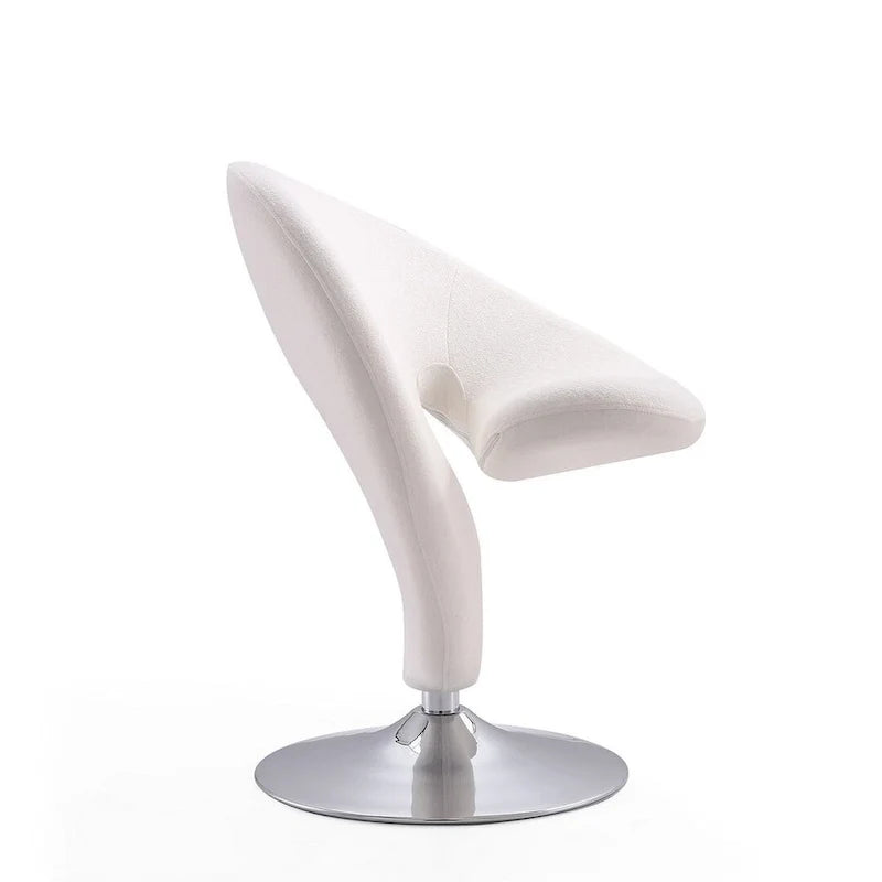 Manhattan Comfort Curl Akzentsessel mit Drehfunktion, Wollmischung und Chrom (2er-Set)