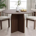 PexFix 45 x 45 runder Esstisch aus Massivholz mit Walnuss-Finish und eleganten gewölbten Beinen für moderne Esszimmer & Küchen