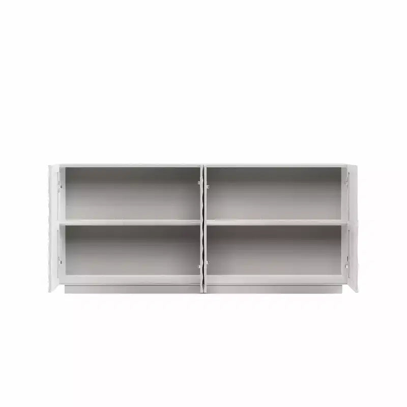 59 Modernes Spiral-Sideboard-Buffetschrank, flaches Kunst-Eingangs-Aufbewahrungsschrank mit 3D-Riffeltextur-Türen