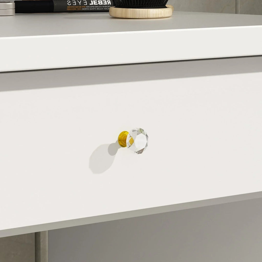 Schminktisch-Set mit LED-Beleuchtung, Spiegel und Hocker
