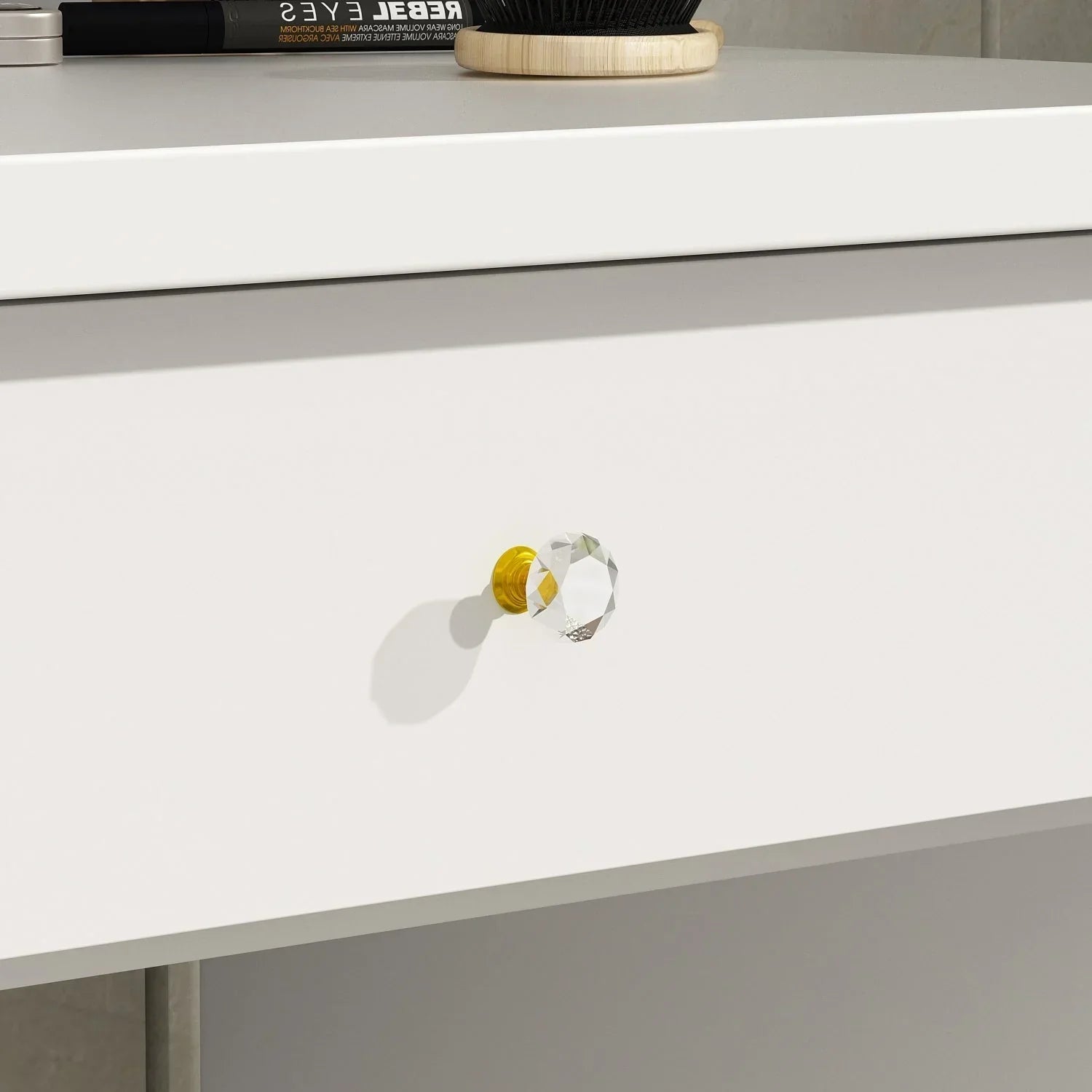 Schminktisch-Set mit LED-Beleuchtung, Spiegel und Hocker