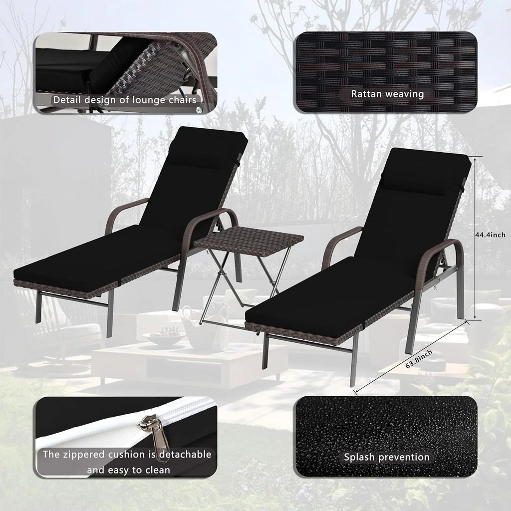 Kullavik 3-teiliges Outdoor-Loungemöbel-Set