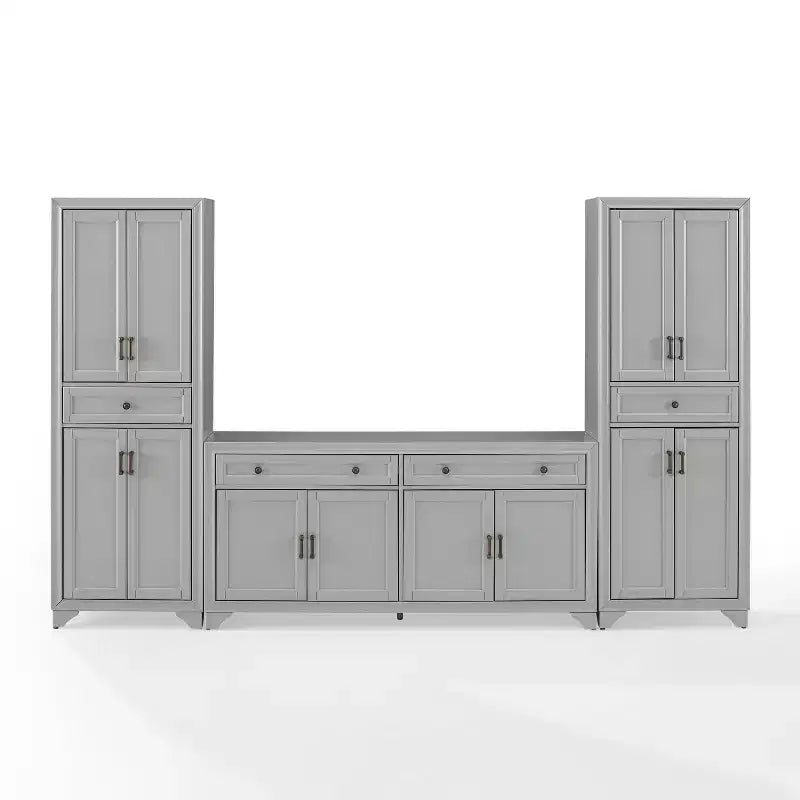 3-teiliges Tara Sideboard- und Vorratsschrank-Set im Used-Look - Crosley
