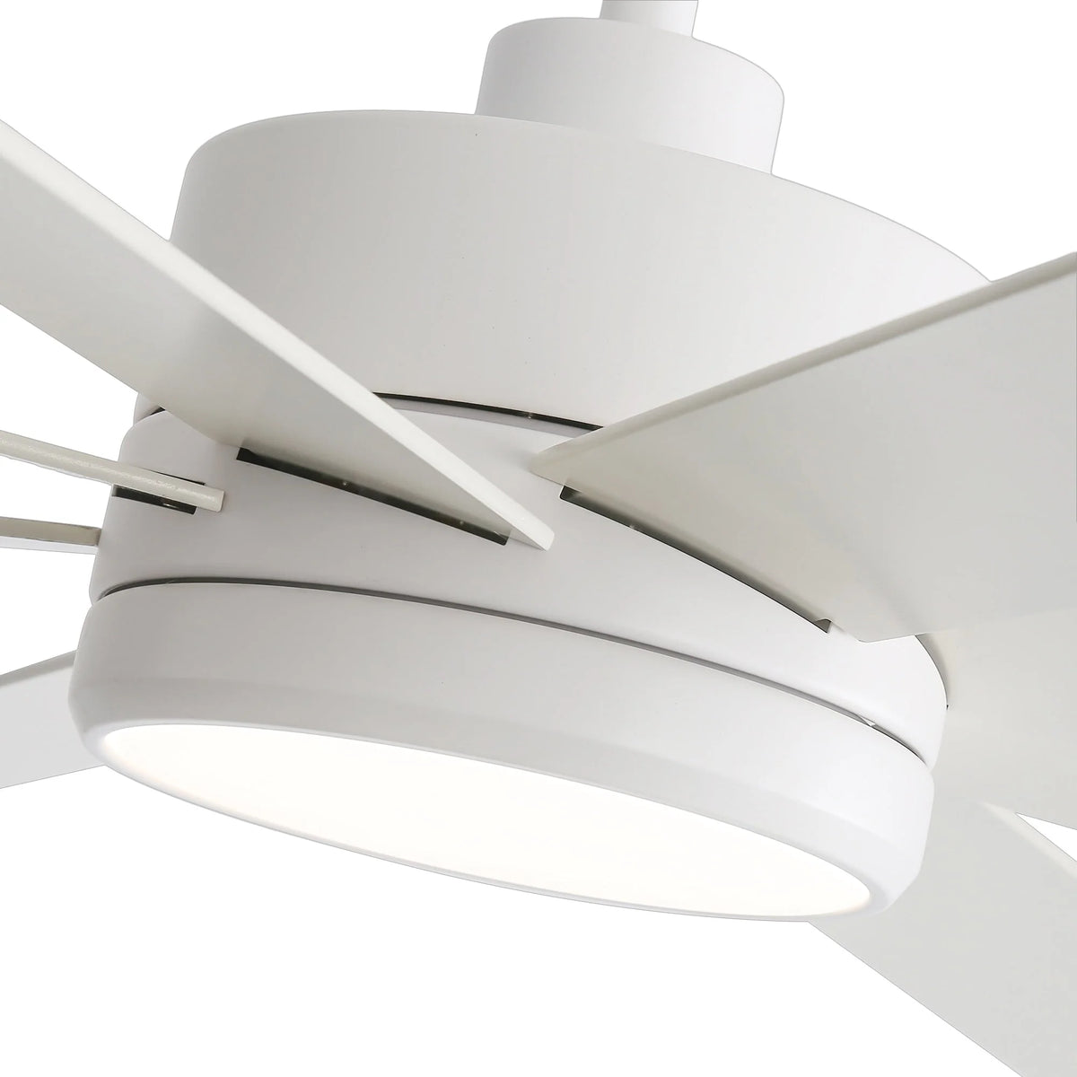 65-Zoll-LED-Deckenventilator mit 8 Flügeln, Licht und Fernbedienung, Schwarz