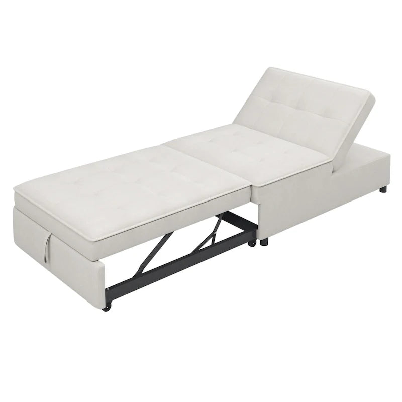 72.5 Leinen 4-in-1 3-Sitzer Schlafsofa mit 5-fach verstellbarer Rückenlehne und Aufbewahrungstasche