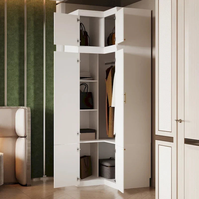 93.9H/74.2H Schrank Kleiderschrank Garderobe Hängende Schubladen Aufbewahrung