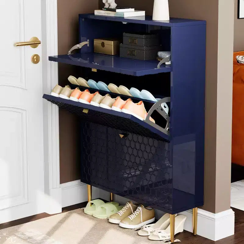 CLIHOME Schuhschrank für 24 Paar Schuhe, Flur, Schuhaufbewahrung, mit Kippfächern, Schuhregal