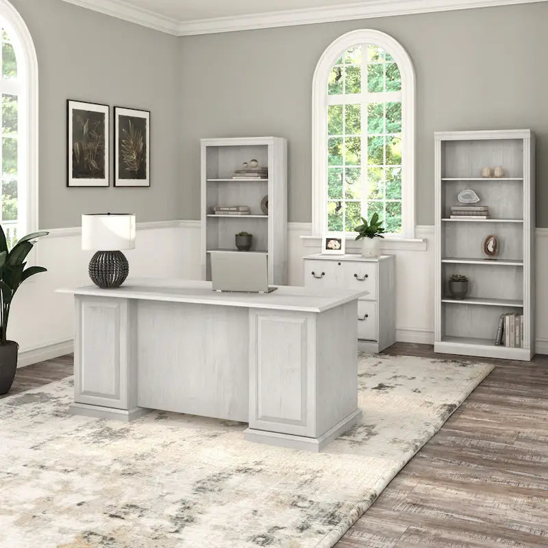 Bush Furniture Saratoga Chefsessel mit Schubladen und Stauraum