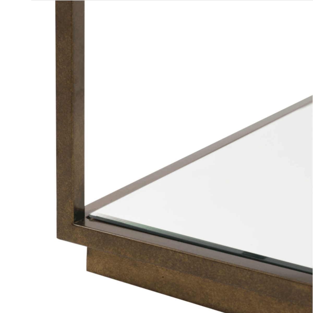 Couchtisch aus Bronze und Glas mit Spiegelablage