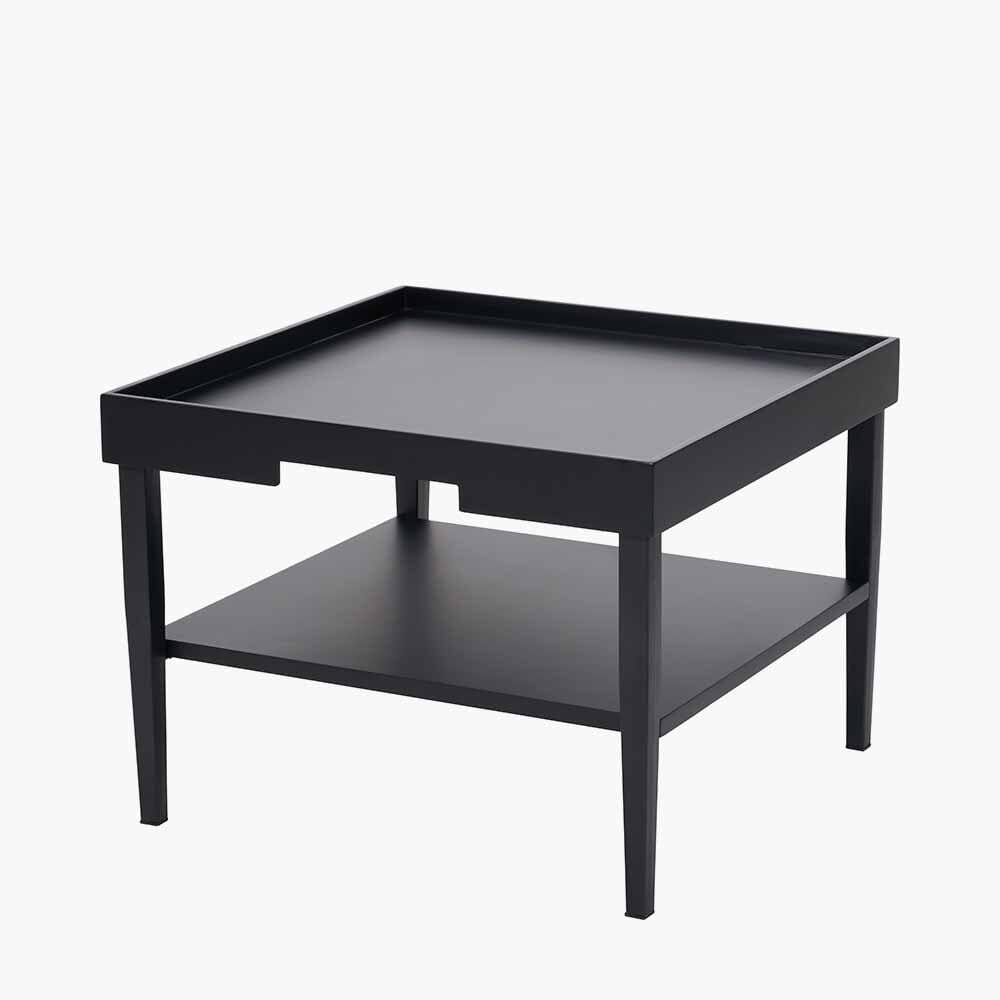 Couchtisch quadratisch, Holzfurnier, Schwarz